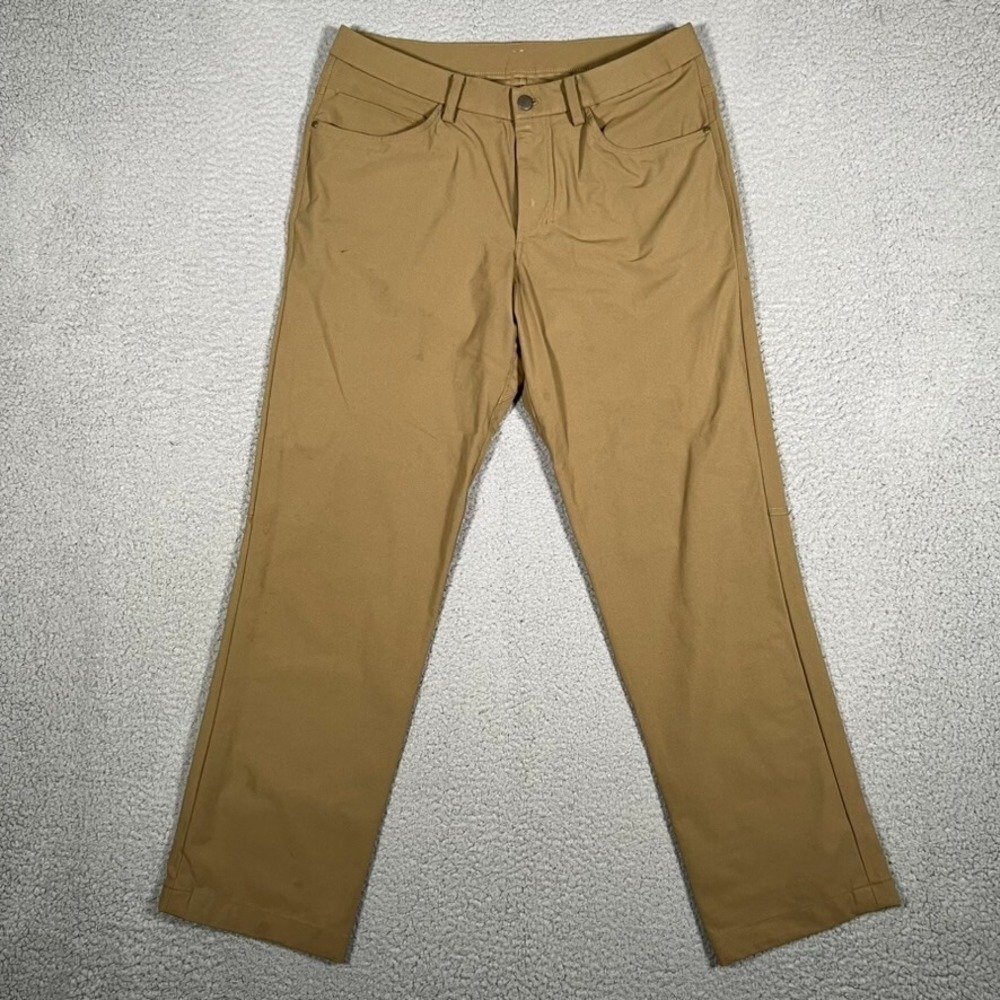Lululemon Pants Mens 32x29 Brown ABC Classic Fit Warpstreme Golf Casual Preppy - Picture 1 of 13